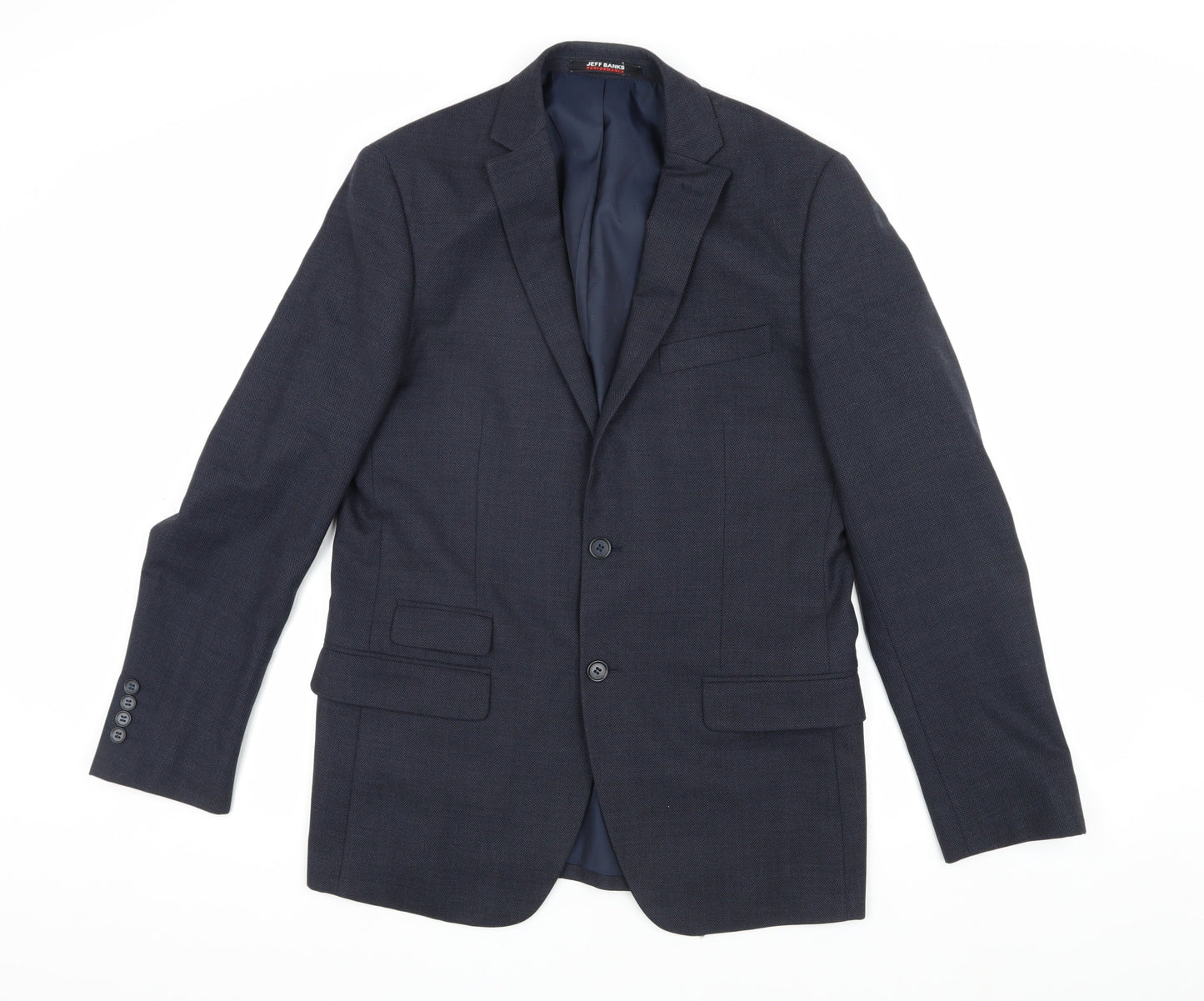 Mens UK Size 38 Jeff Banks Regular Blue Suit Jacket