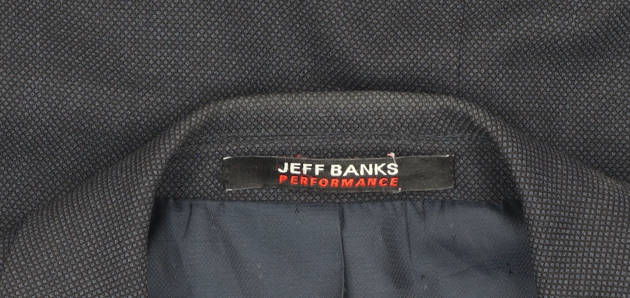 Mens UK Size 38 Jeff Banks Regular Blue Suit Jacket