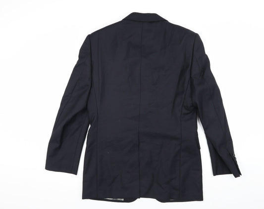 Aquascutum Men's Blue Wool Suit Jacket, Size 38S