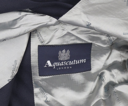 Aquascutum Men's Blue Wool Suit Jacket, Size 38S