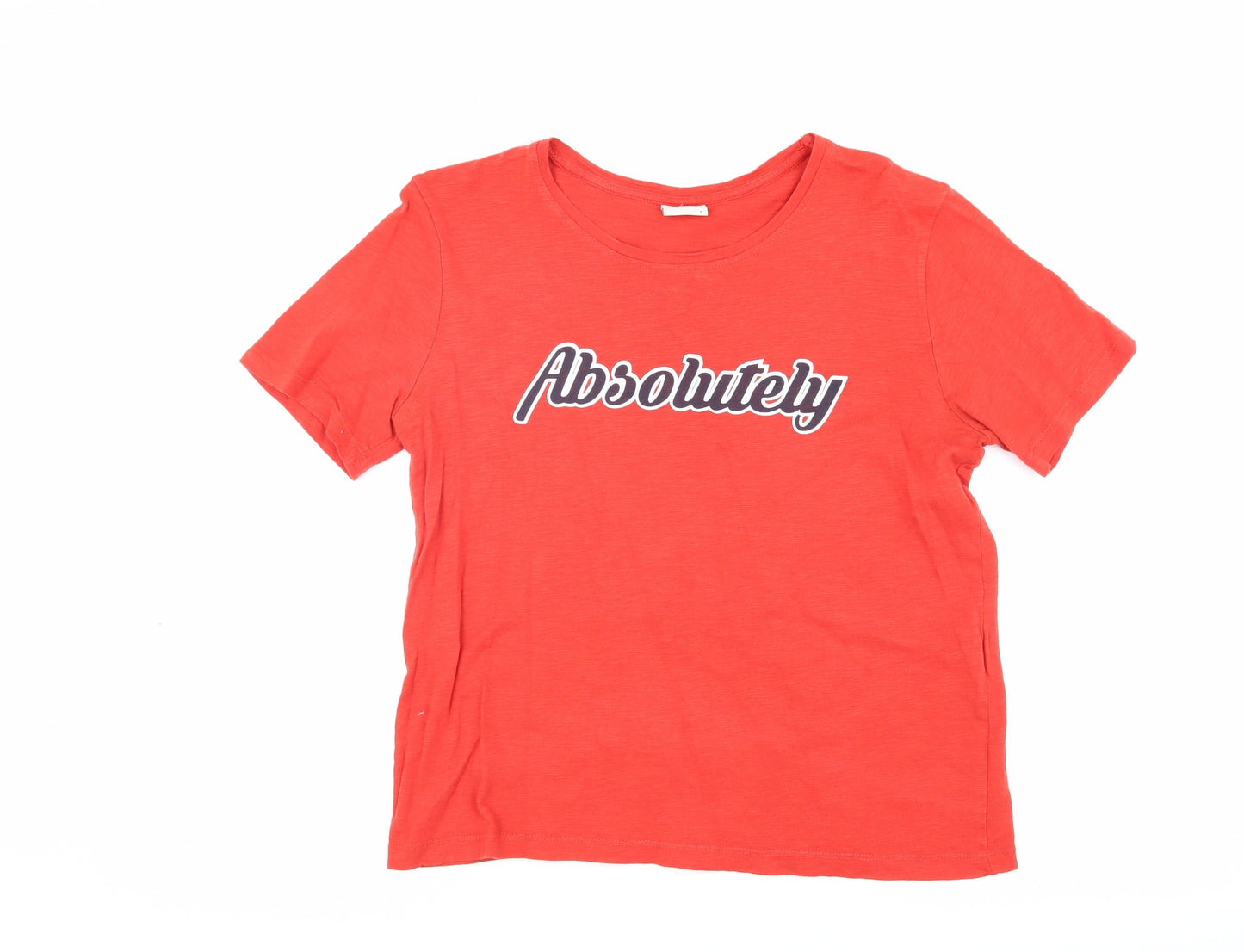 Womens UK Size S JACQUELINE de YONG Red Basic T-Shirt