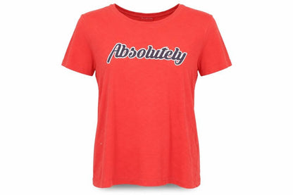Womens UK Size S JACQUELINE de YONG Red Basic T-Shirt