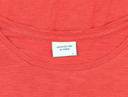 Womens UK Size S JACQUELINE de YONG Red Basic T-Shirt
