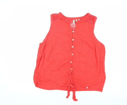 Womens UK Size 10 Superdry Red Tunic Blouse