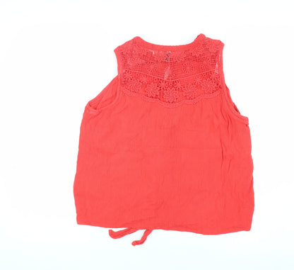 Womens UK Size 10 Superdry Red Tunic Blouse