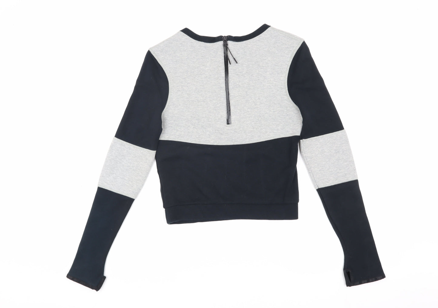 Nike Women's Black & Grey Colourblock Pullover Sweatshirt XS