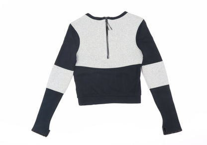 Nike Women's Black & Grey Colourblock Pullover Sweatshirt XS