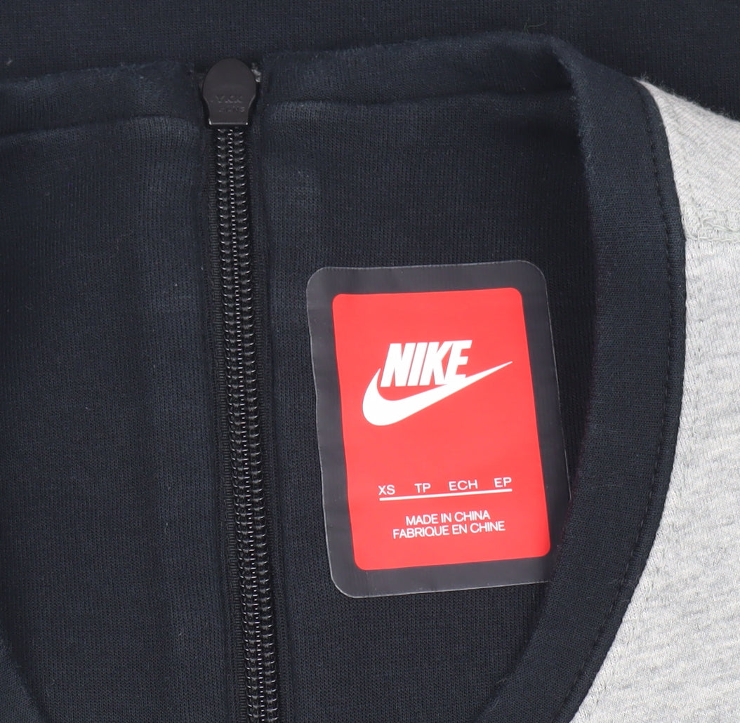 Nike Women's Black & Grey Colourblock Pullover Sweatshirt XS