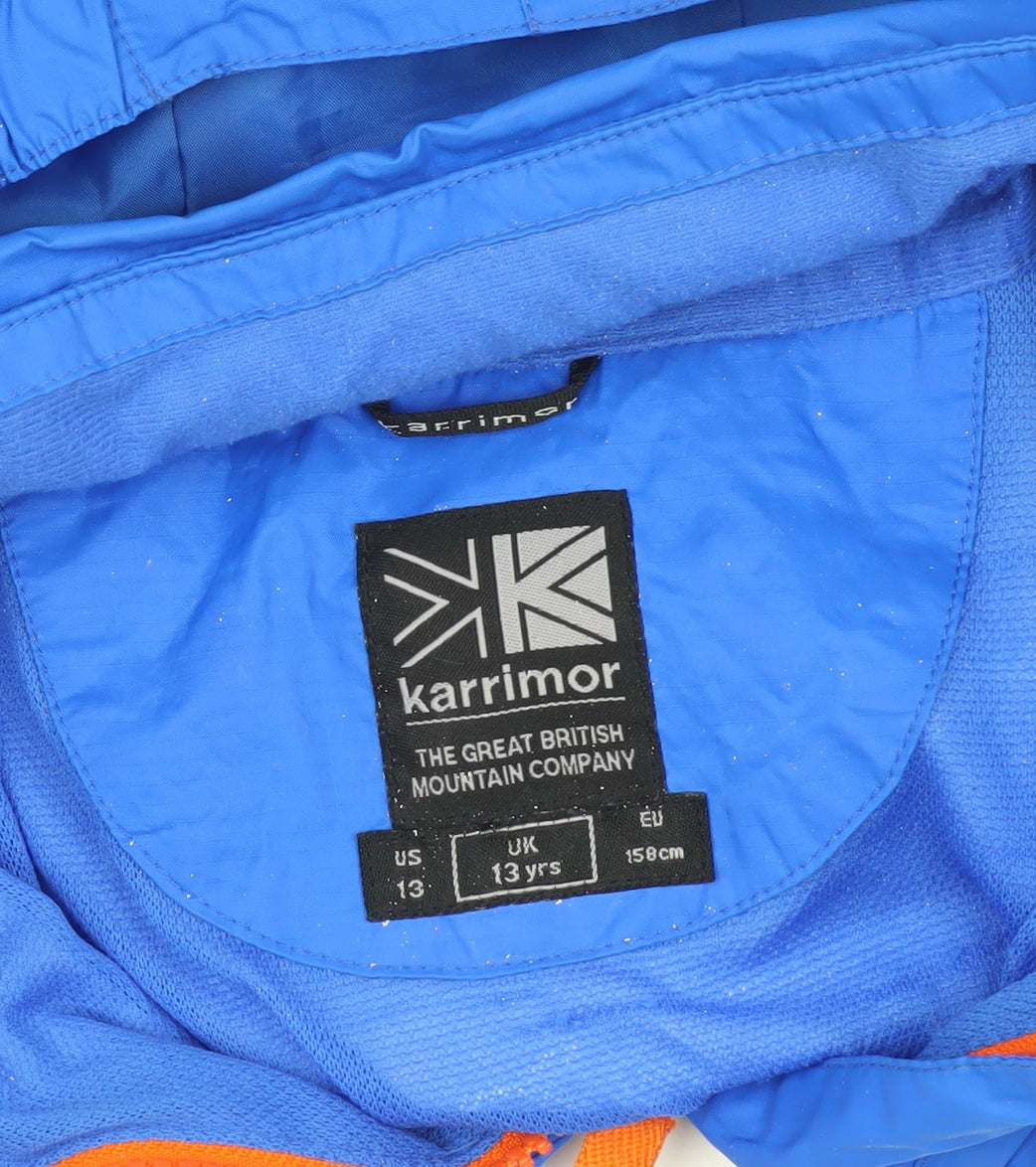 Karrimor Boys Blue Windbreaker Jacket, Size 13, Hooded