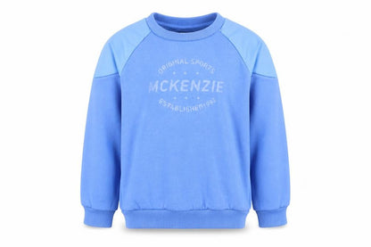 Front view of McKenzie boys’ blue pullover sweatshirt, age 8-9 years, casual