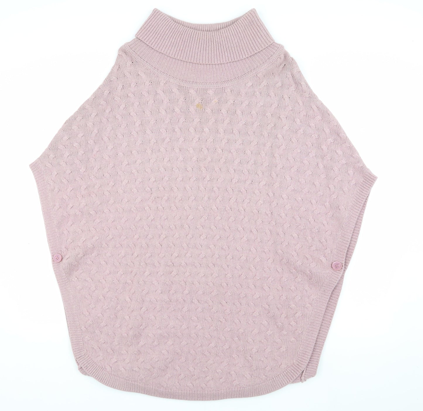 Laura Ashley Women's Pink Knit High Neck Sweater