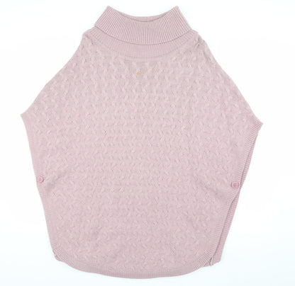 Laura Ashley Women's Pink Knit High Neck Sweater