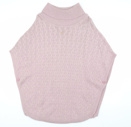 Laura Ashley Women's Pink Knit High Neck Sweater