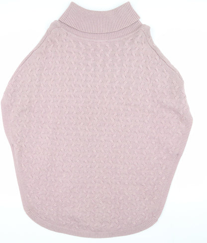Laura Ashley Women's Pink Knit High Neck Sweater