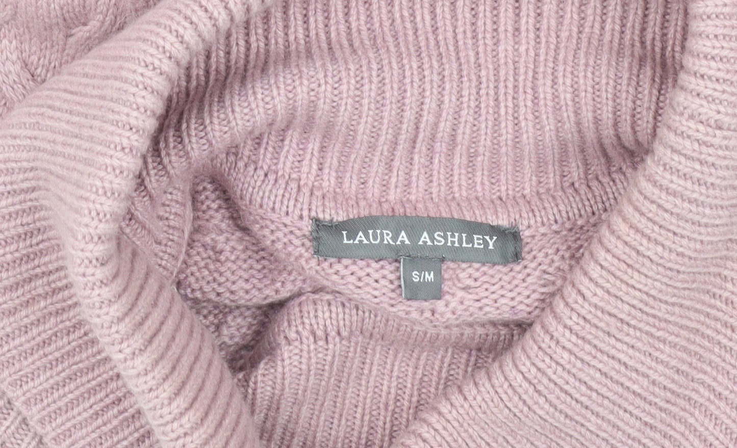 Laura Ashley Women's Pink Knit High Neck Sweater