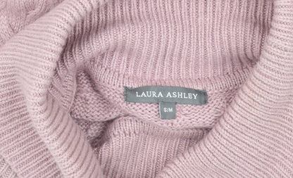 Laura Ashley Women's Pink Knit High Neck Sweater