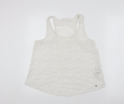 Abercrombie & Fitch Women's White Lace Tank Small