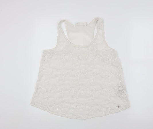 Abercrombie & Fitch Women's White Lace Tank Small