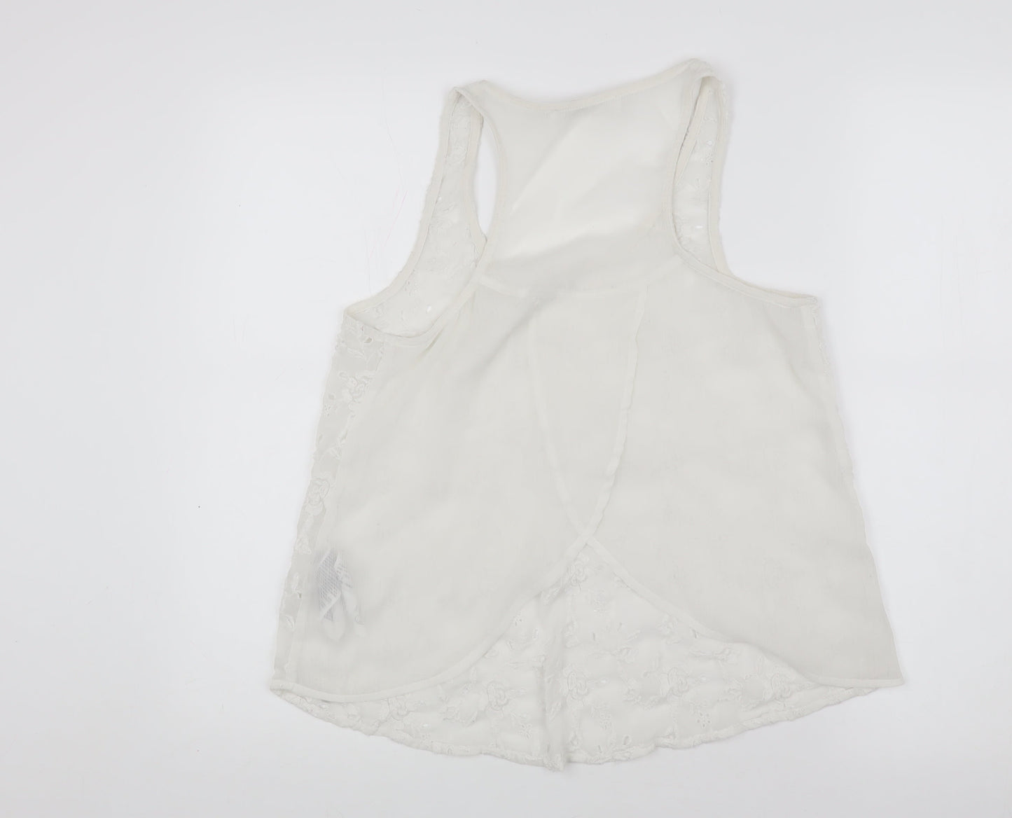 Abercrombie & Fitch Women's White Lace Tank Small