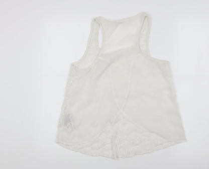 Abercrombie & Fitch Women's White Lace Tank Small
