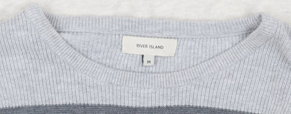 River Island Men's Ivory Medium Cotton-Cashmere Pullover Jumper
