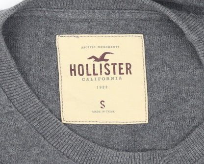 Mens UK Size S Hollister Grey Pullover Sweatshirt