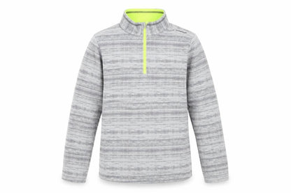 Front view of Decathlon boys’ grey 1/4 zip fleece sweatshirt 14 years