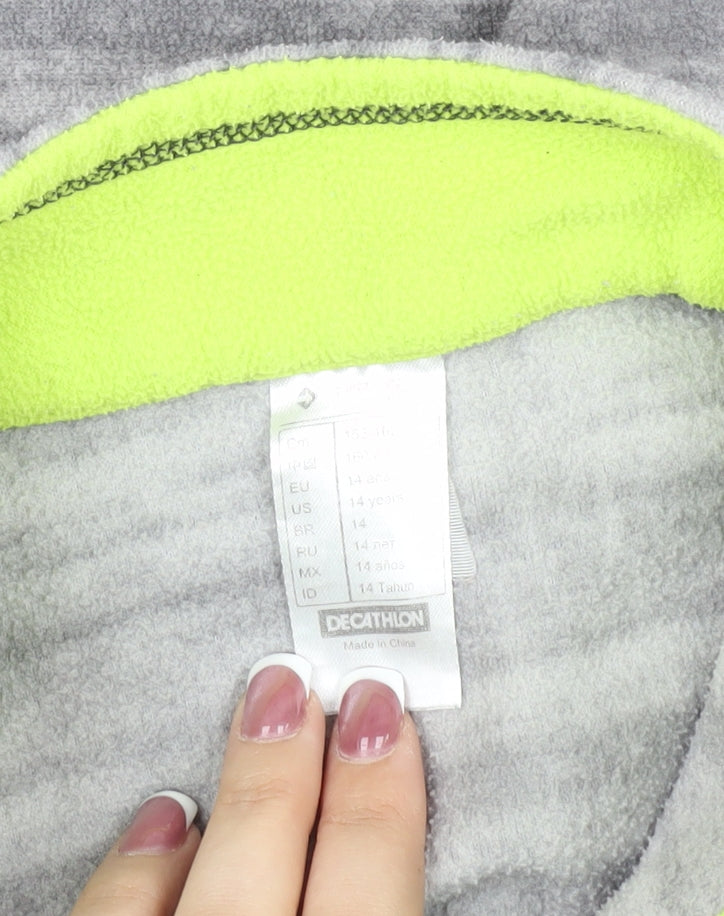 Decathlon Boys Grey 1/4 Zip Fleece Sweatshirt 14 Years