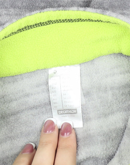 Decathlon Boys Grey 1/4 Zip Fleece Sweatshirt 14 Years