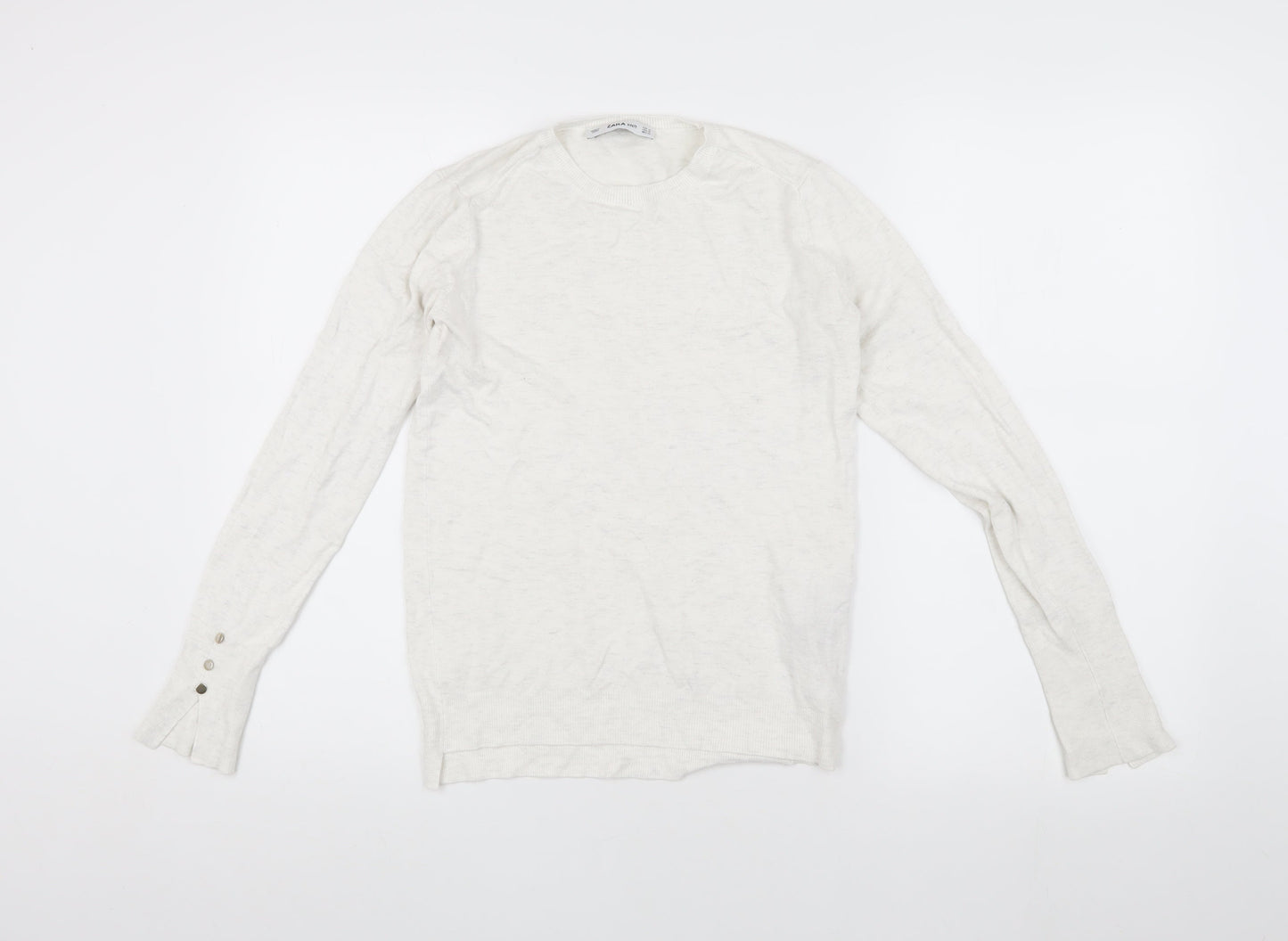 Womens UK Size M Zara White Pullover Jumper