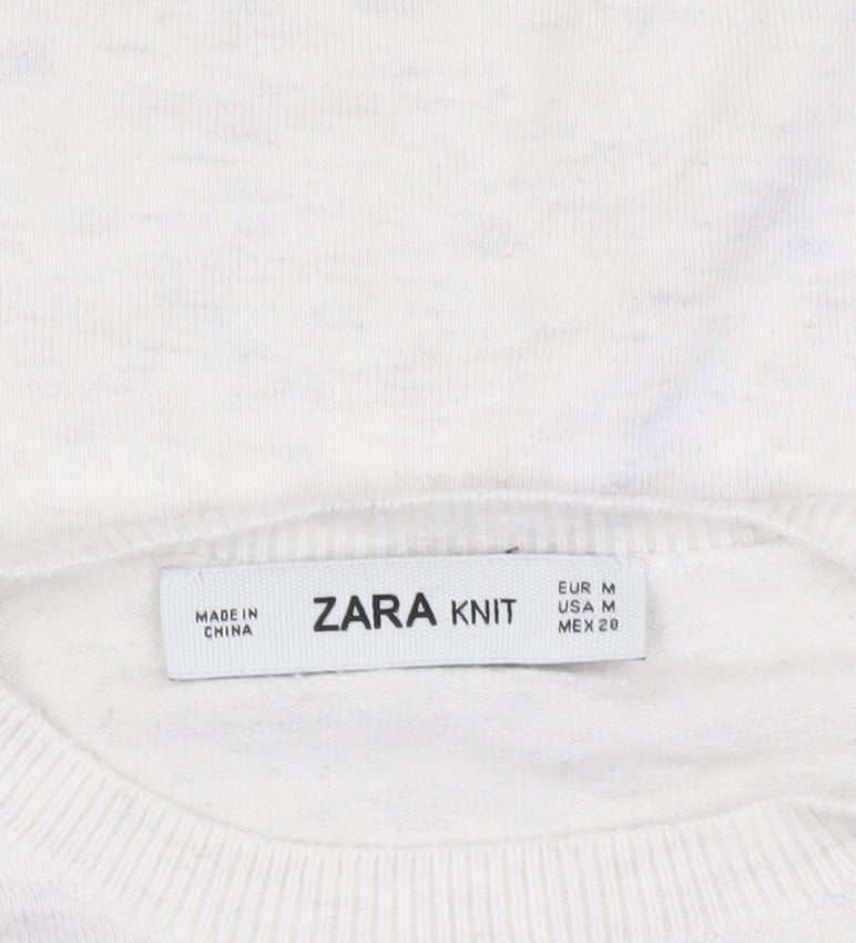 Womens UK Size M Zara White Pullover Jumper