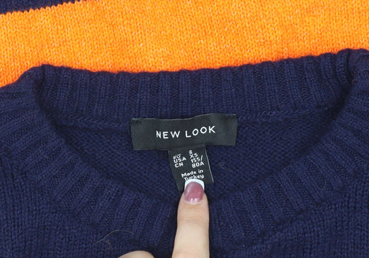 Womens UK Size XS New Look Multicoloured Pullover Jumper