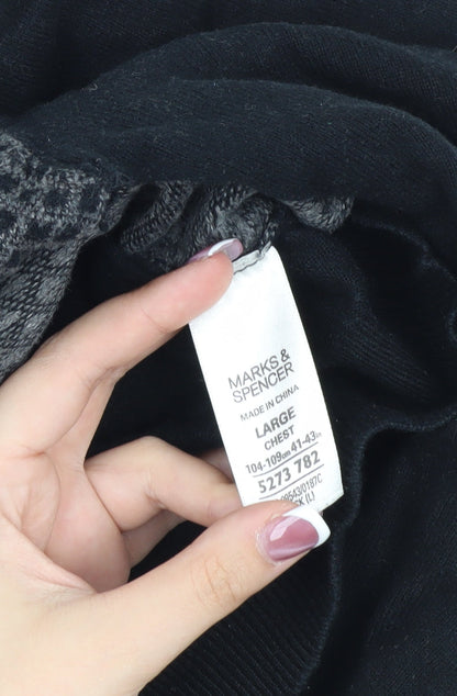 Marks and Spencer Men's Large Black V-Neck Pullover Jumper