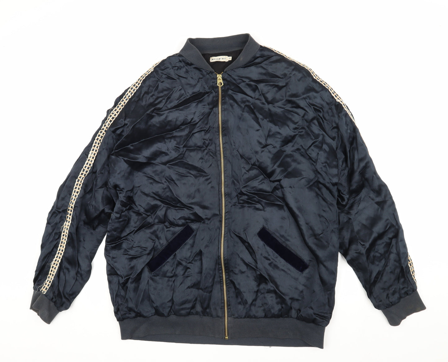 Unisex Adults UK Size S Light Before Dark Blue Bomber Jacket