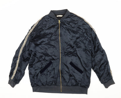 Unisex Adults UK Size S Light Before Dark Blue Bomber Jacket