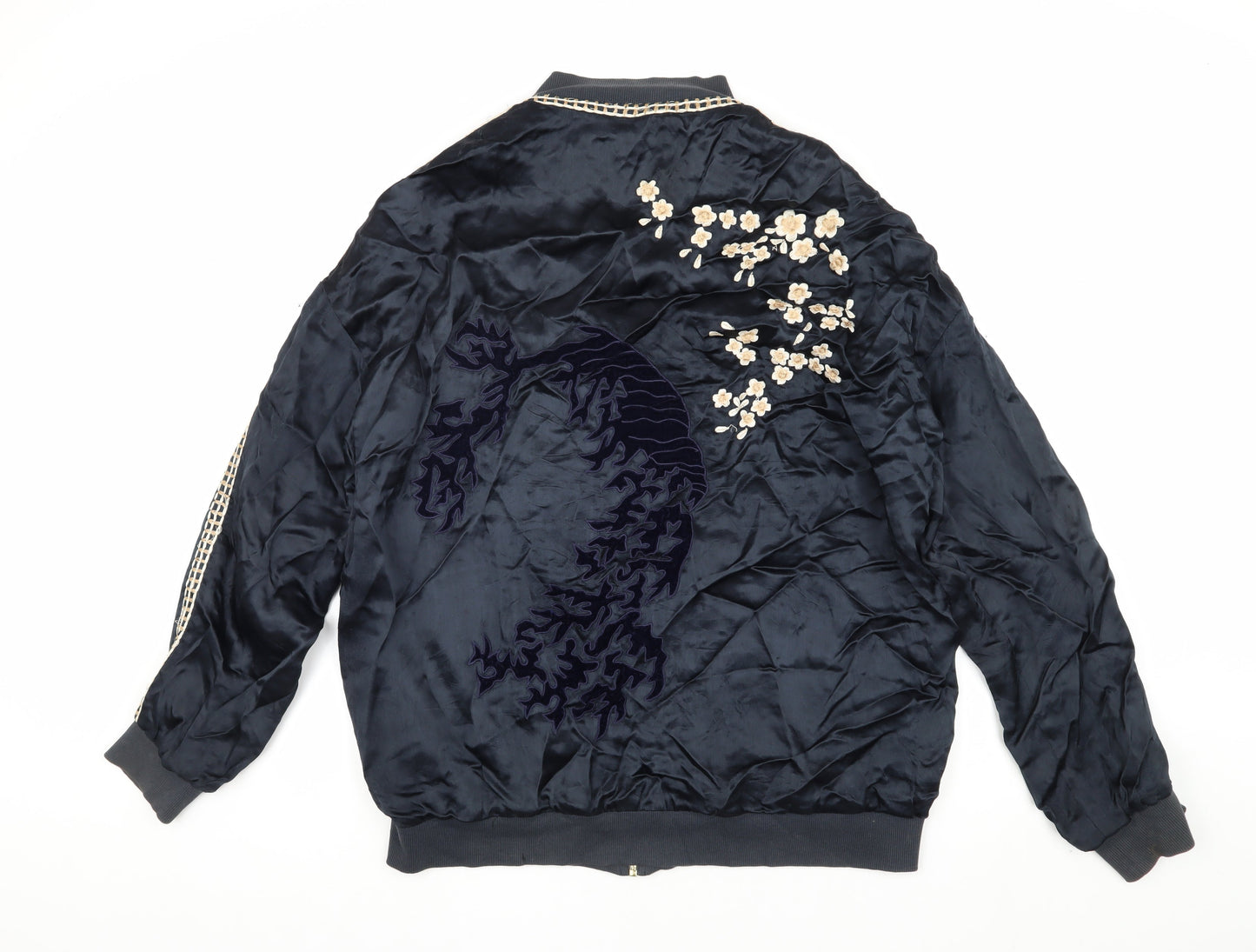 Unisex Adults UK Size S Light Before Dark Blue Bomber Jacket
