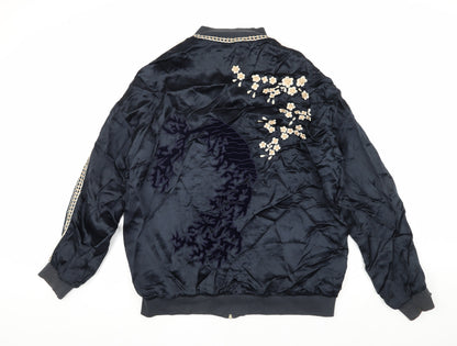 Unisex Adults UK Size S Light Before Dark Blue Bomber Jacket