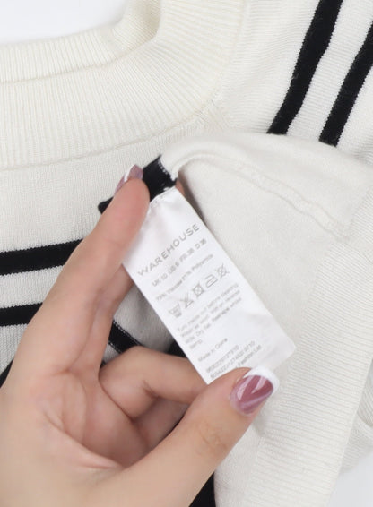Womens UK Size 10 Warehouse White Pullover Jumper