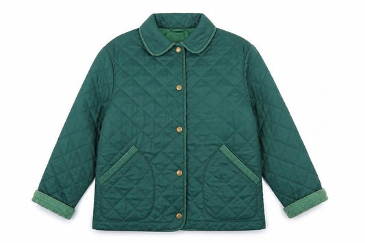 Womens UK Size 10 Marks and Spencer Green Quilted Coat