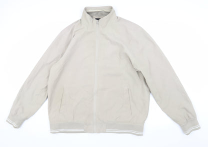 Mens UK Size XL Greenwoods Beige Bomber Jacket