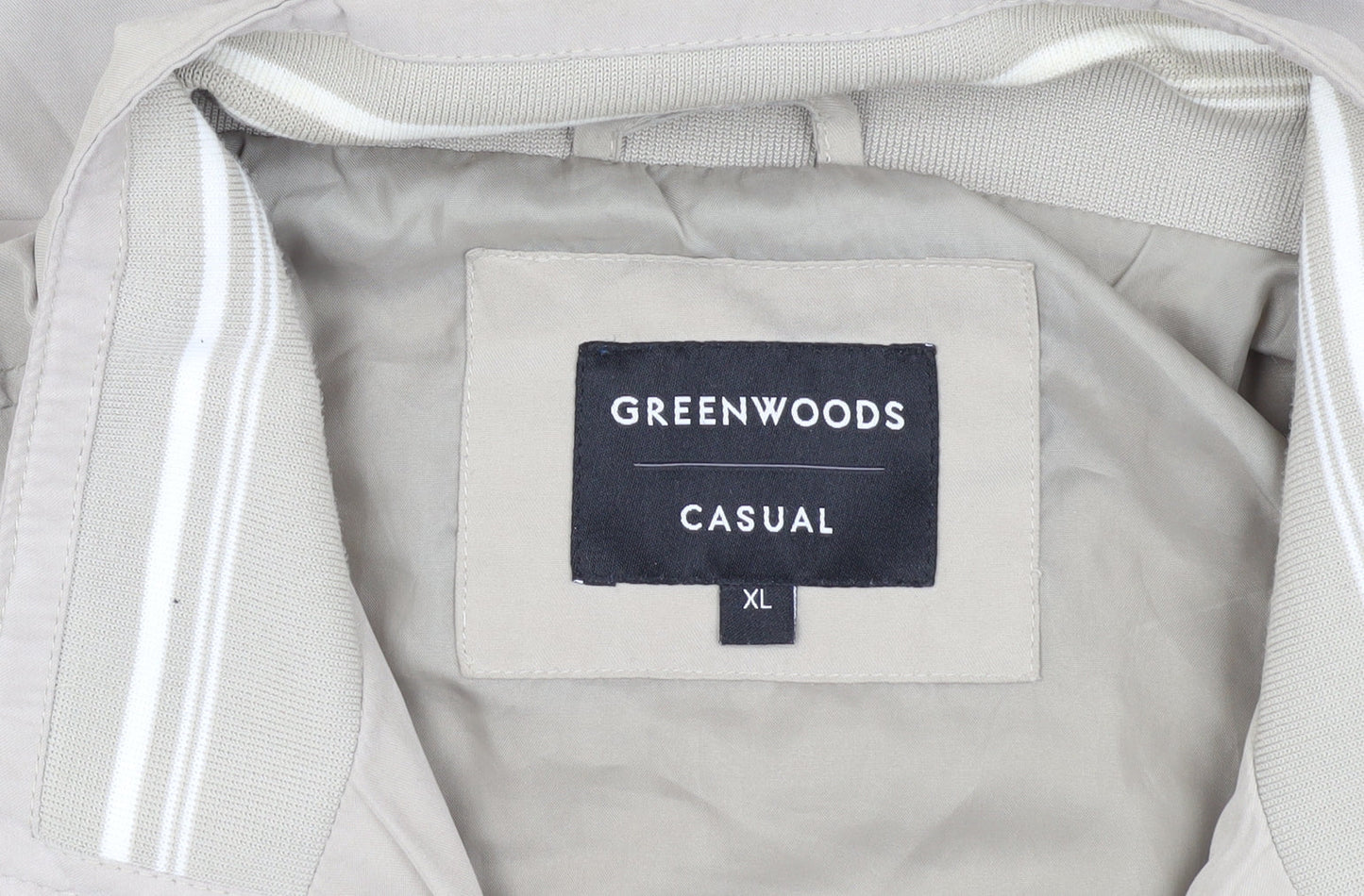 Mens UK Size XL Greenwoods Beige Bomber Jacket