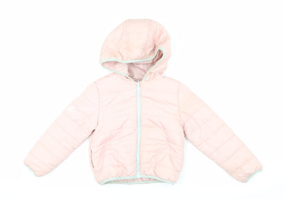 Marks and Spencer Pink Girls Puffer Jacket 6-7 Yrs