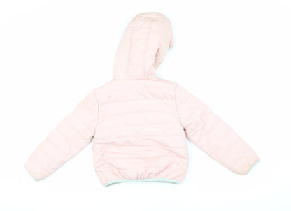 Marks and Spencer Pink Girls Puffer Jacket 6-7 Yrs