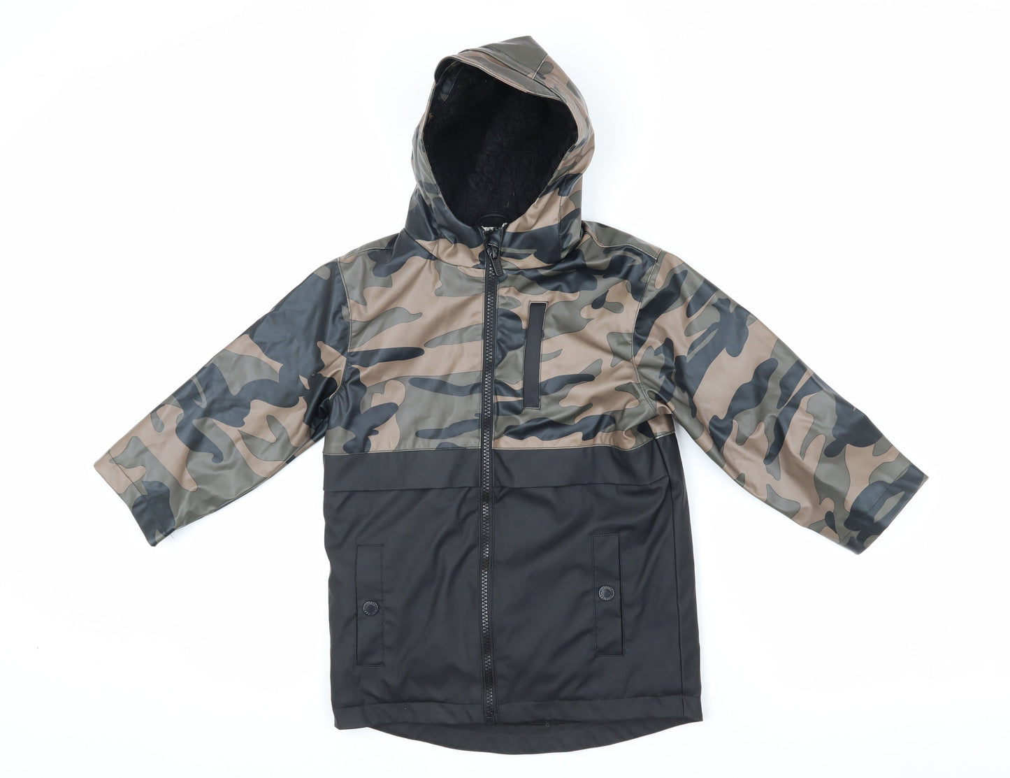 Firetrap Boys Camouflage Parka 3-4 Years Hooded Mid-Length