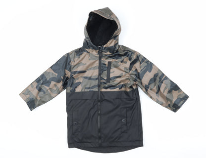 Firetrap Boys Camouflage Parka 3-4 Years Hooded Mid-Length