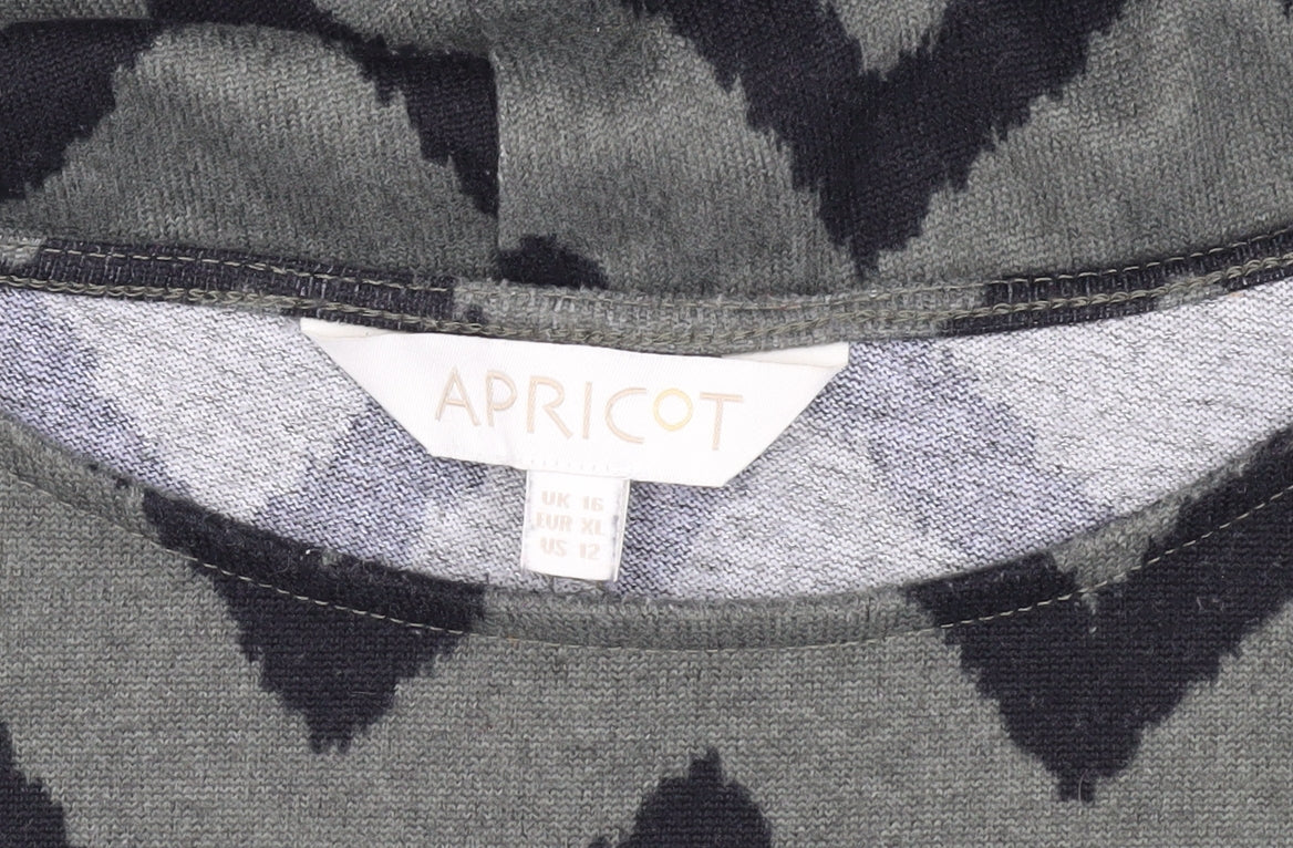 Apricot Women's Grey Geometric Pullover, Size 16