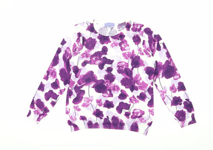 Autonomy Women's Purple Floral Pullover Jumper M