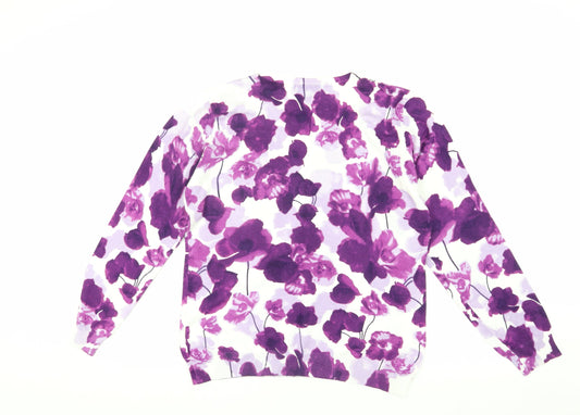 Autonomy Women's Purple Floral Pullover Jumper M
