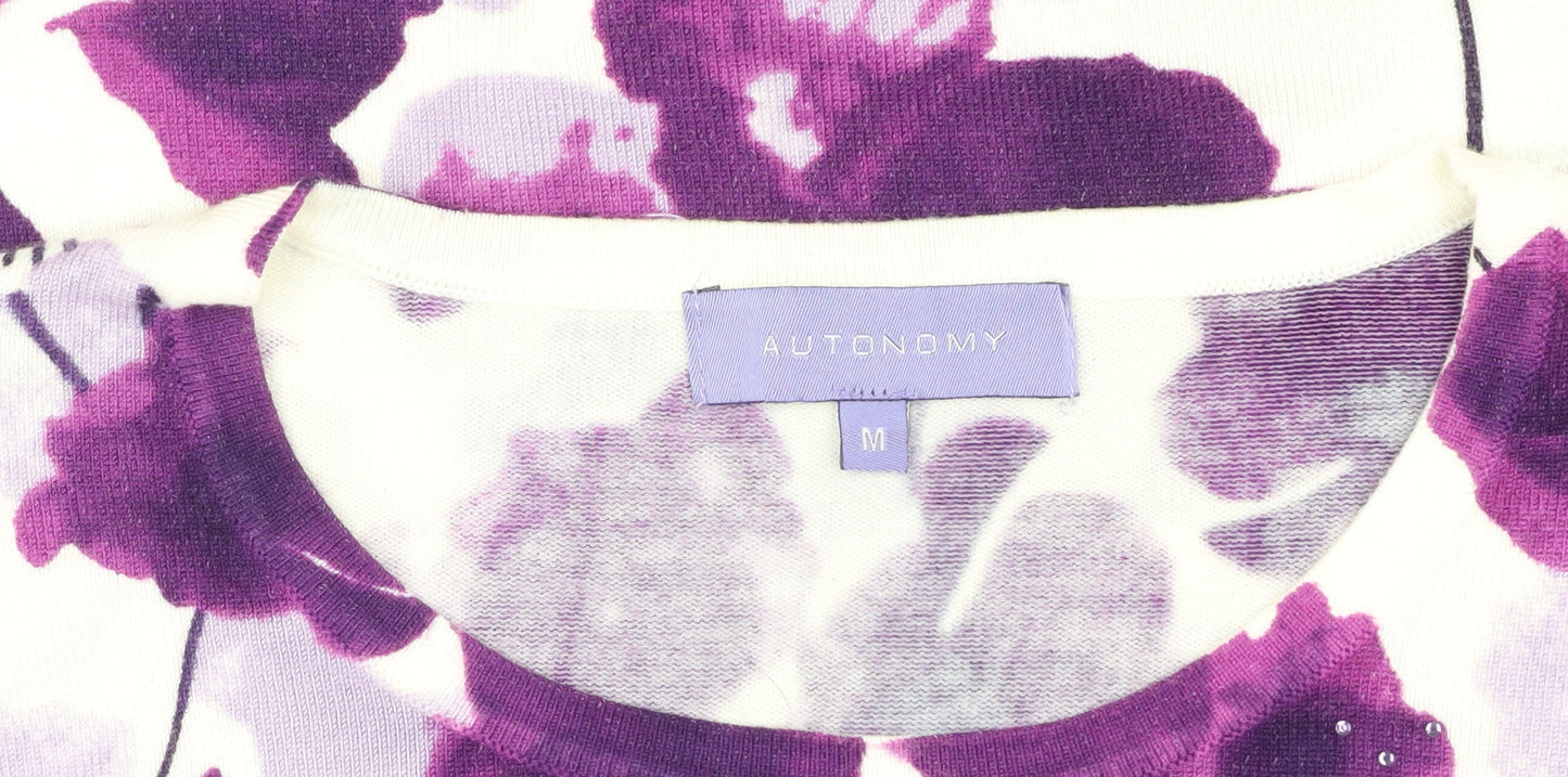 Autonomy Women's Purple Floral Pullover Jumper M