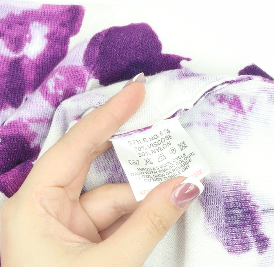 Autonomy Women's Purple Floral Pullover Jumper M